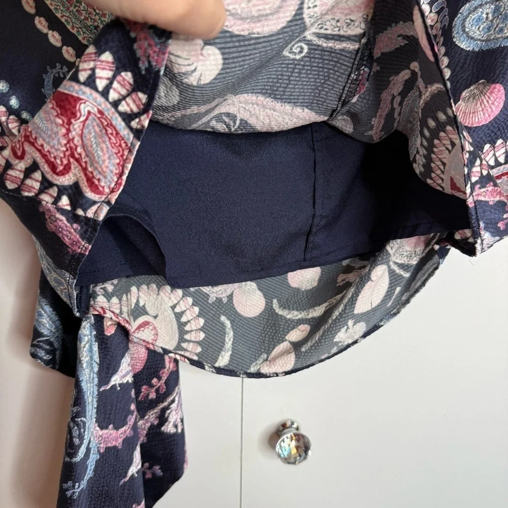 Thurley - Crown Of Thornes Mini Skirt - 100% silk - Nautical/mermaid - US 4